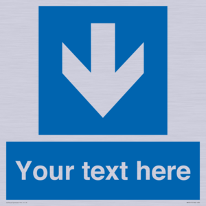 Custom Directional signage blue down arrow 